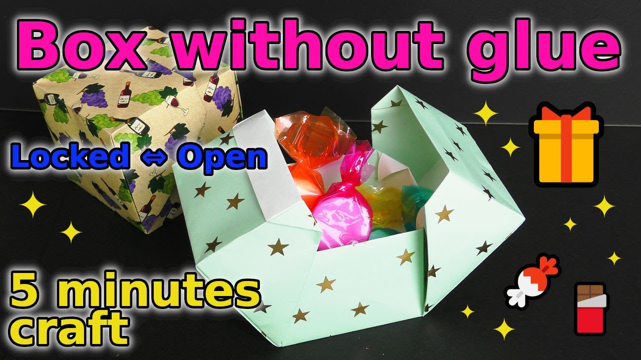 Origami Gift Bag Without Glue. Easy Paper Bag For Gifts For Celebration 