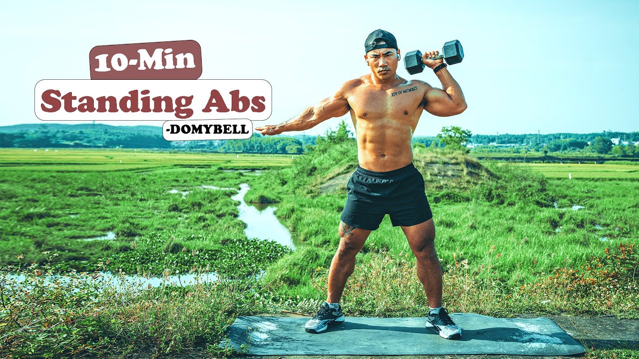 10 Min Standing Abs Workout with Dumbbells - YouTube