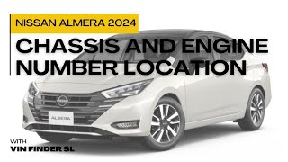 Nissan Almera 2024| N18| HRA0| Chassis (VIN) and Engine Number Location