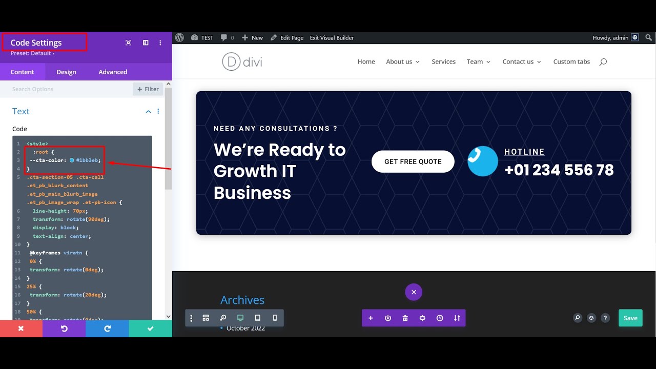 How to change color in Divi CTA Section - YouTube