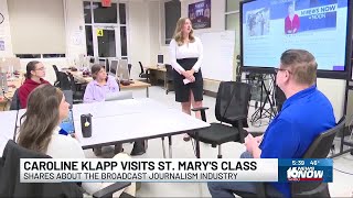Wndus Caroline Klapp Visits Broadcast Media Cl At Saint Marys College