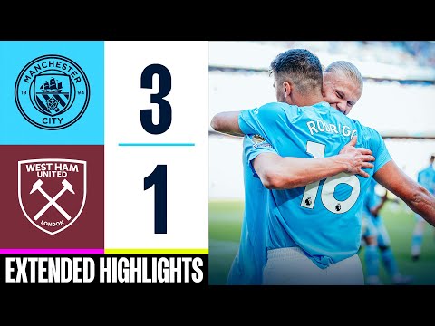 EXTENDED HIGHLIGHTS | 4-IN-A-ROW | Man City 3-1 West Ham | Premier League History Makers