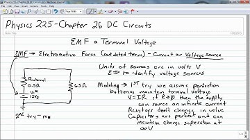 1101 Chapter 26 DC Circuits   EMF and Terminal Voltage