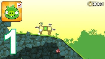 Bad piggies - gameplay walkthrough | part 1 | completing 6 levels (iOS, Android)