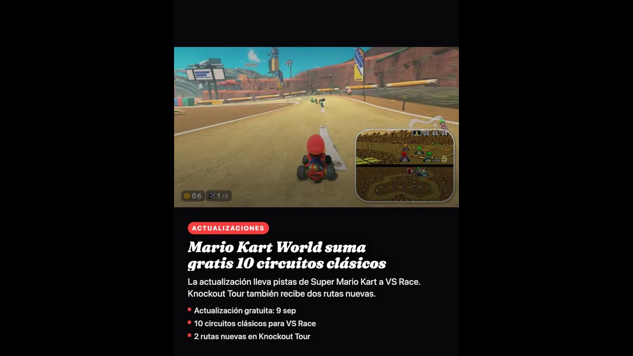 Mario Kart World suma gratis 10 circuitos clásicos