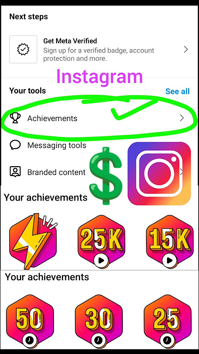 Instagram achievements 💲 earning createria #shorts #instagram #instragramcollection #reels #short