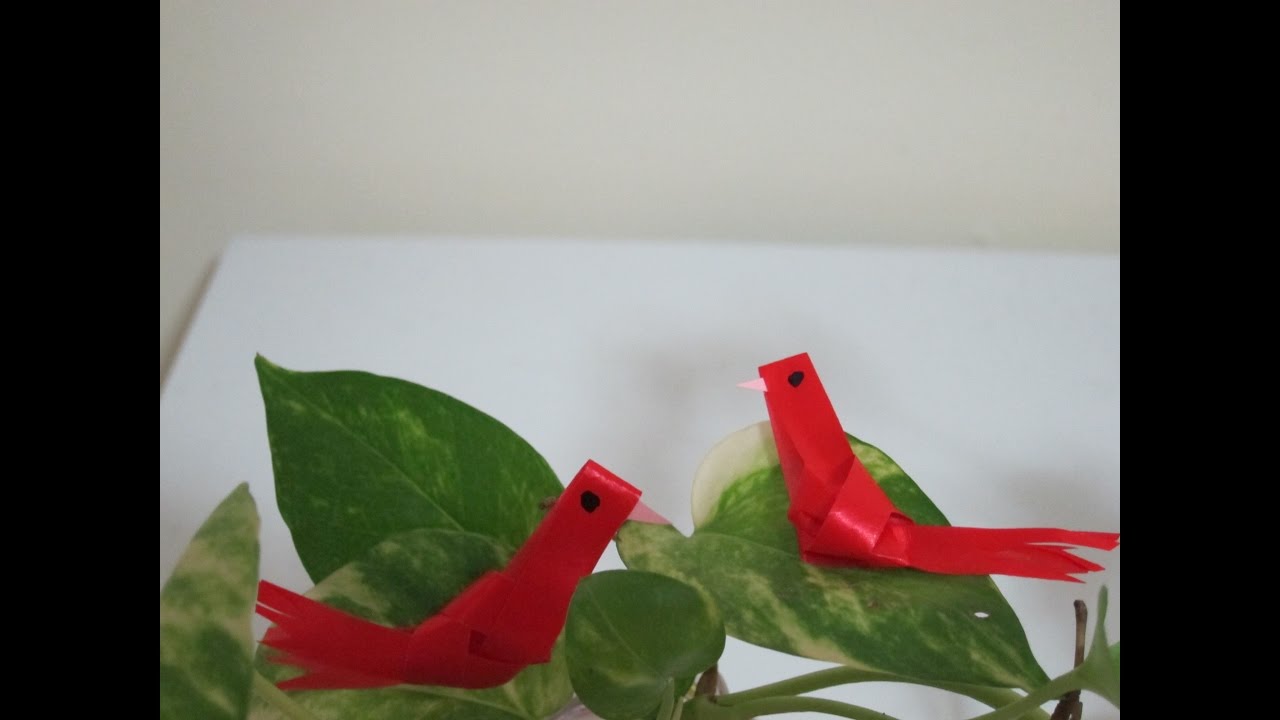 DIY How To Make Paper Ribbon Birds YouTube