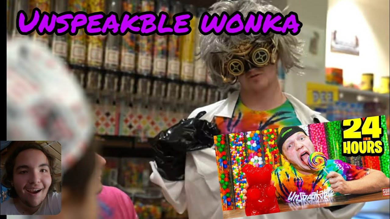 Gamin Thunder Reactions Unspeakable Candy Shop 24 hour challenge YouTube