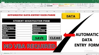 Student registration form  in excel | Automatic Data Entry User From| The future of tech Use Micros|