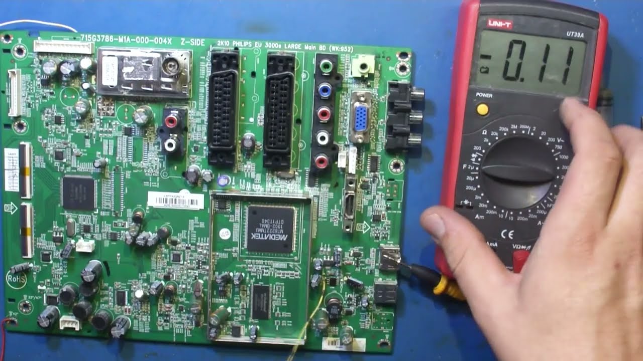 Ремонт ЖК телевизора Philips 42PFL3605/60. Не включается. Неисправность main платы. фото