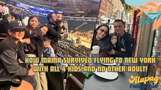 Flight to NYC with all 4 KIDS and only Mama! May iyakan pa!😩 | Alapag Family Fun