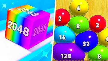 Cubic Numbers 2048 vs Ball Merge 3D Blob 2048  - Max Level Gameplay ⭐1