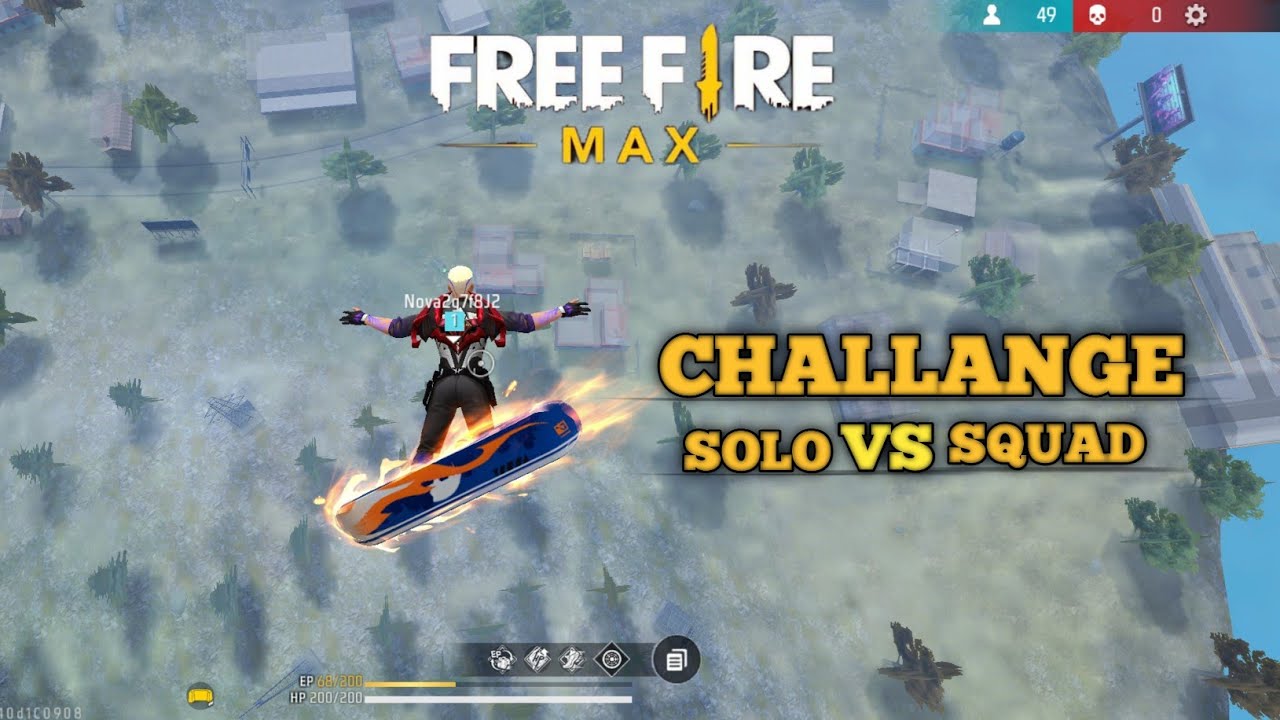 FREE FIRE MAX || SOLO VS SQUAD CHALLENGE !! - YouTube