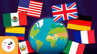 BANDERAS DEL MUNDO - Las banderas de EUROPA y AMÉRICA para niños - Recopilación