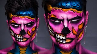 Pop Art Zombie Halloween Makeup Tutorial