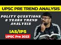 Trend analysis of upsc pre last 5 year papers polity questions for upsc pre 2023