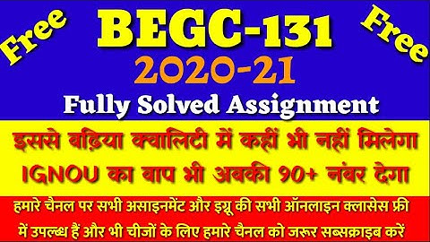 Begc-131 fully solved assignment 2020-21|