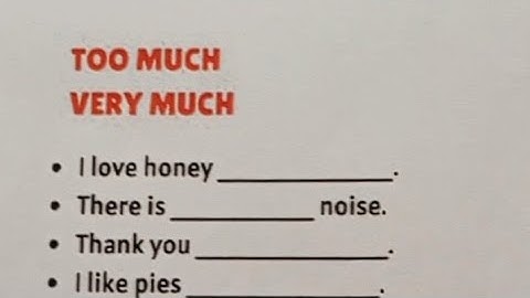 Too Much vs Very Much | English Grammar Exercise