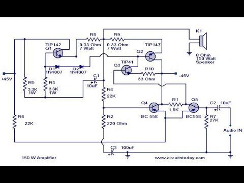 150 Watt Audio Amplifier Circuit - 150 Watt Amplifier Circuit Tutorial 3 Ponents Detail - 150 Watt Audio Amplifier Circuit