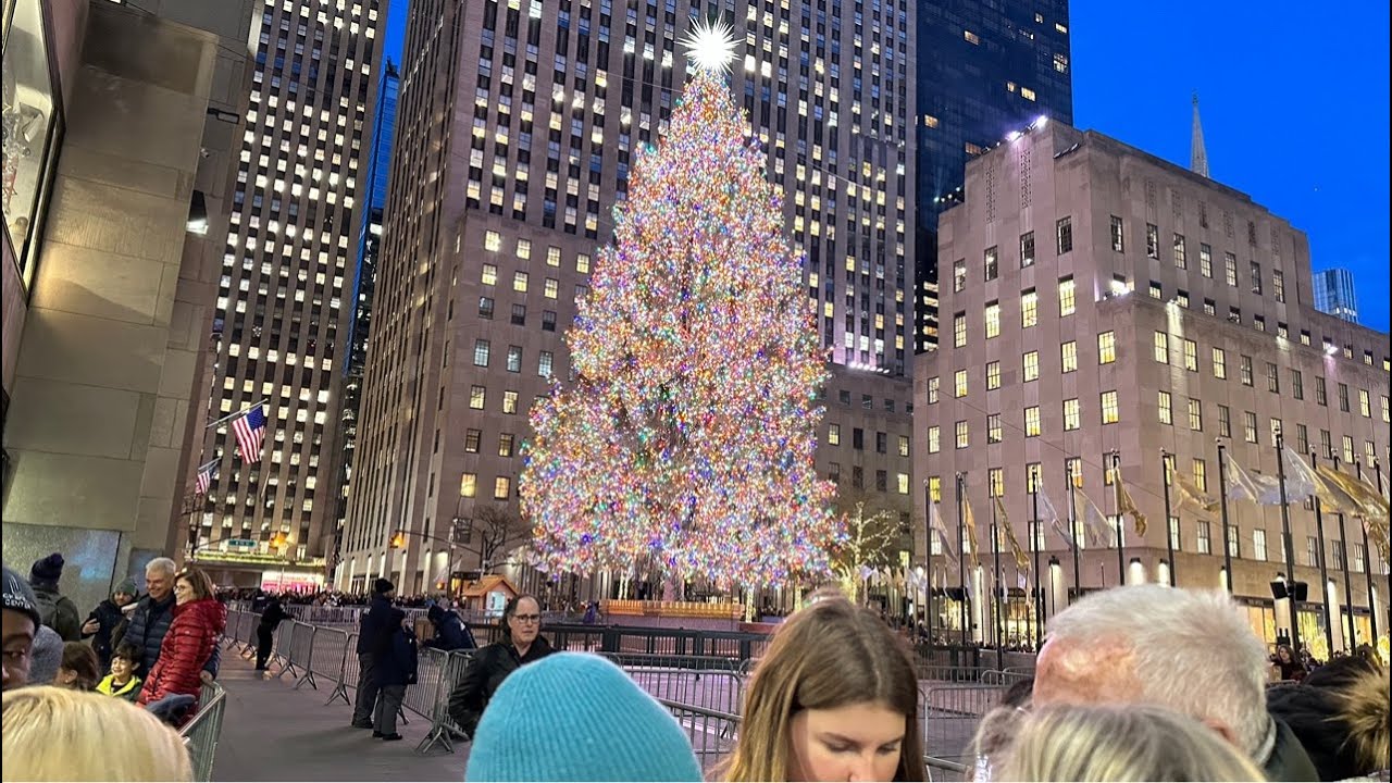 New York Manhattan Rockefeller Christmas Tree Lighting Bryant Park