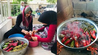 Salamura Yaprak Sarması~Odun Ateşinde En Lezzetli Köy Yemekleri VİLLAGERİA LİFE❤