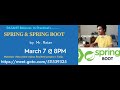Spring & springBoot @ 8PM || Mr. Ratan || https://meet.goto.com/511539325