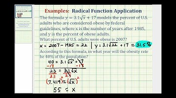 Ex:  Radical Equation Application - Obesity Percentage