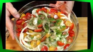 Cucumber Onion and Tomato Salad Recipe (Fresh from the Garden)