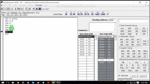 5      addition f two 8 bit number without carry  বাংলায় using 8085 microprocessore HD quality