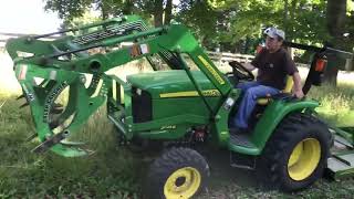 Bush Hogging with the John Deere 3025e.   @CreekviewAcres