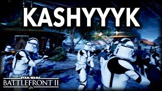 Star Wars Battlefront 2 NIGHT TIME GALACTIC ASSAULT KASHYYYK GAMEPLAY