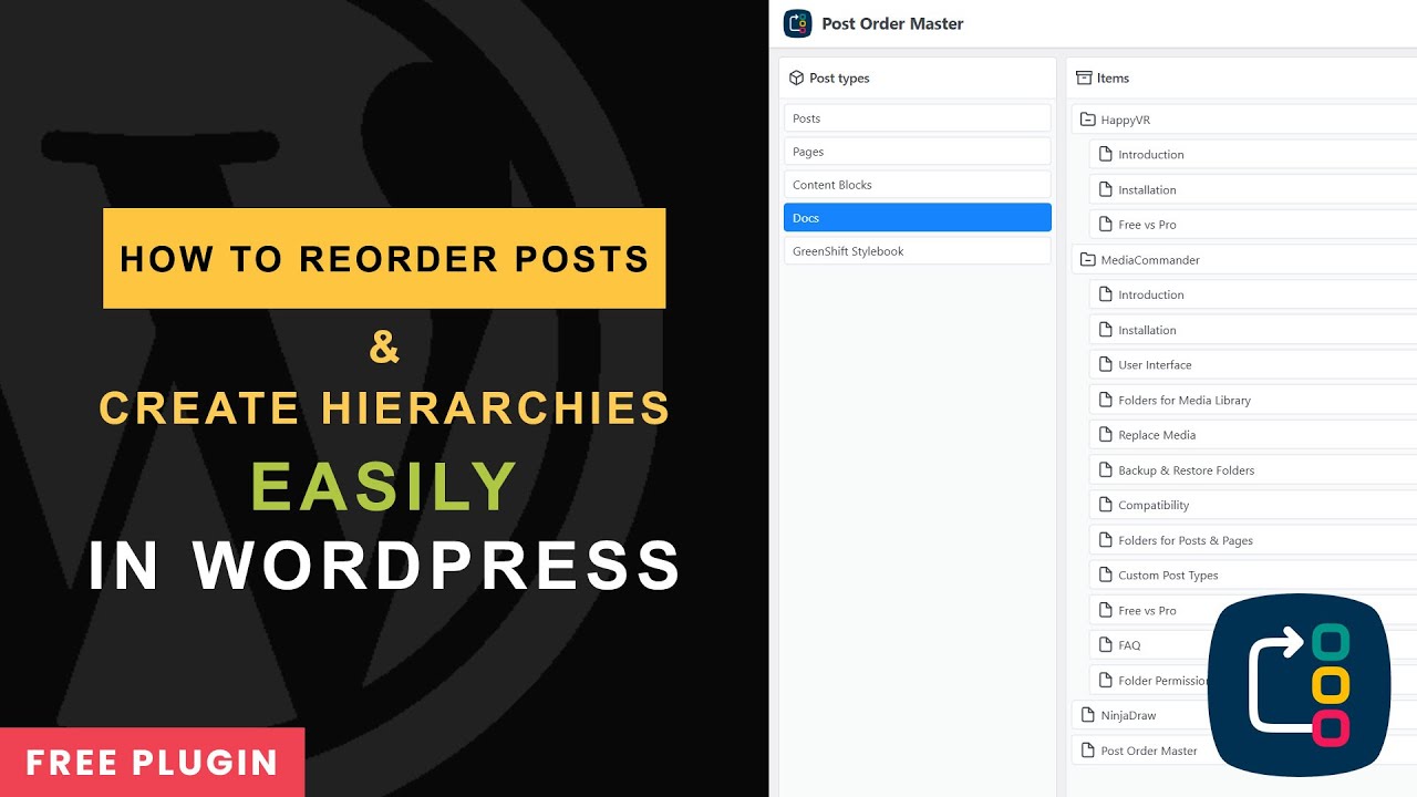 How to Reorder Posts and Create Hierarchies Easily in WordPress - YouTube