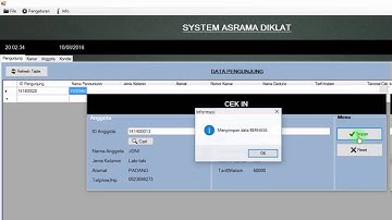 DEMO APLIKASI SYSTEM ASRAMA DIKLAT MENGGUNAKAN VB.NET + DATABASE MYSQL