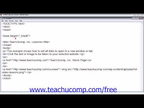 HTML5 and CSS3 Tutorial Setting All Links on a Page to Open in a New Window Training Lesson 7.5