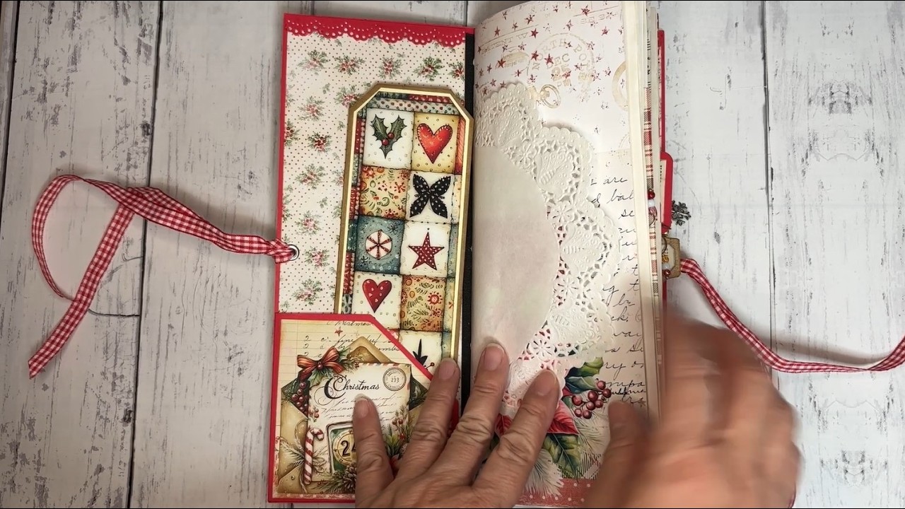 ジャンクジャーナル　クリスマス　ビンテージ 835 Christmas Tall Journal | Flip-Through | Vintage Christmas Junk