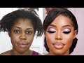 VIRAL🍫BOMB👉  BRIDAL MAKEUP AND HAIR TRANSFORMATION ❤️MELANIN DARK SKIN MAKEUP