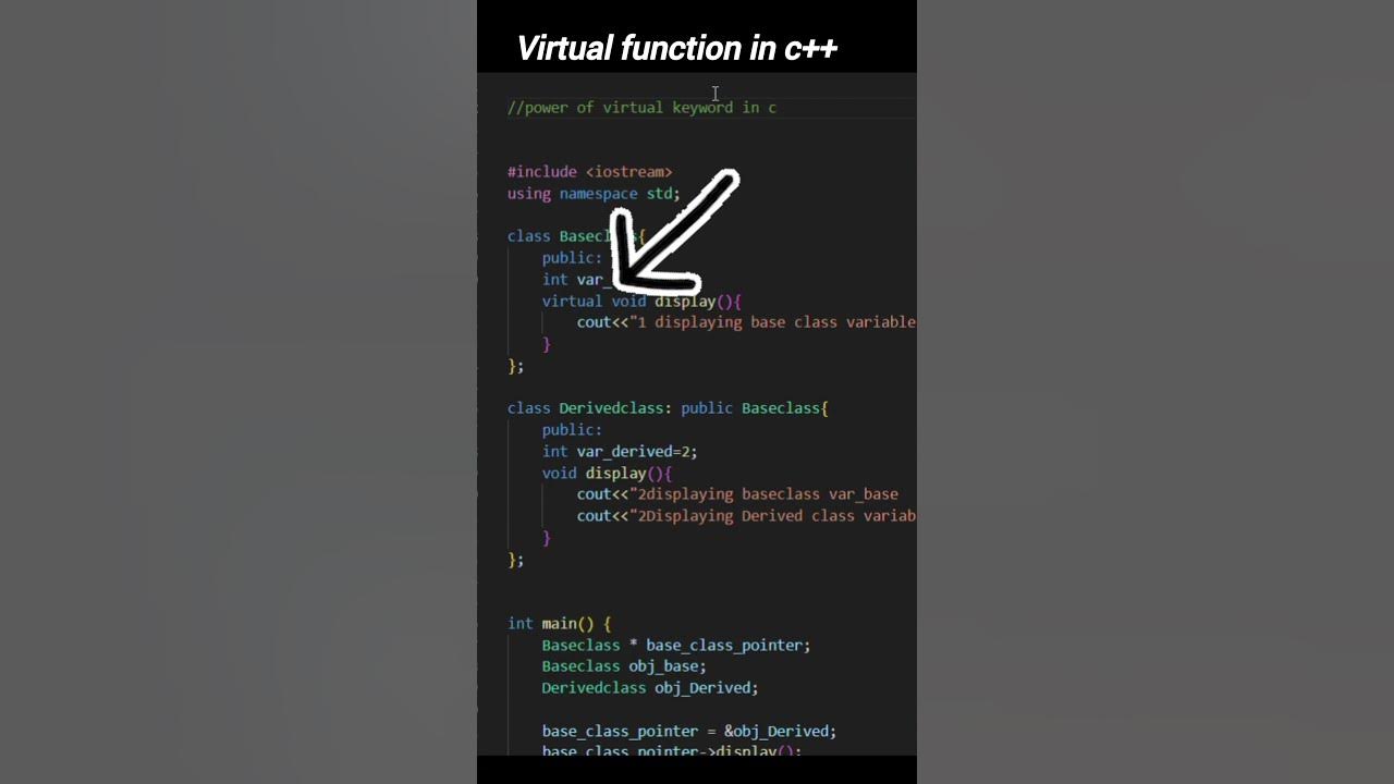 Virtual keyword in c++ #codinglife #cpp - YouTube