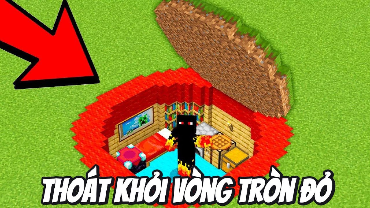 Thử Thách Thoát Khỏi Vòng Tròn Đỏ Trả Thù Tên Dân Làng Trong Minecraft Siêu Bất Ổn 🤣
