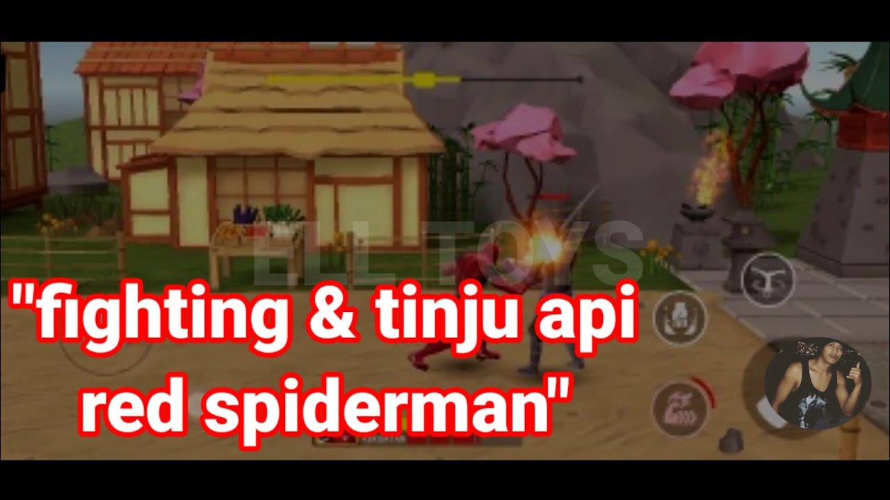 fightinge red spiderman super herro 