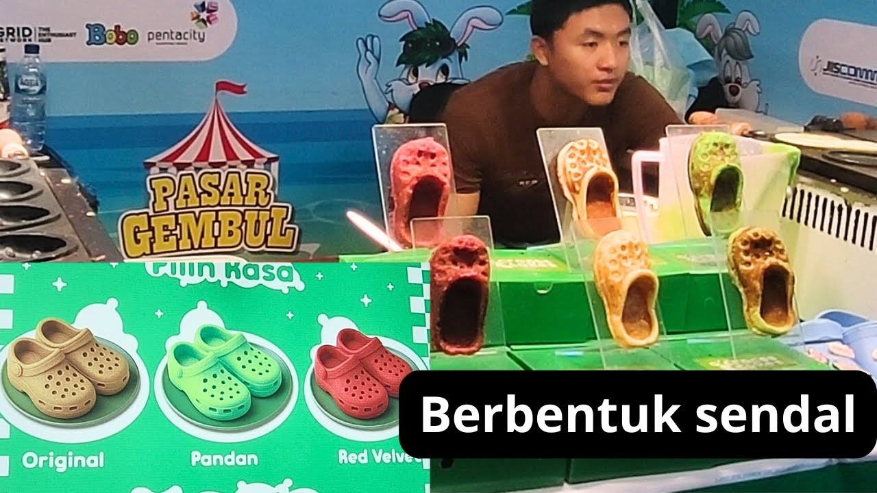 Kuliner Balikpapan waffle berbentuk sendal