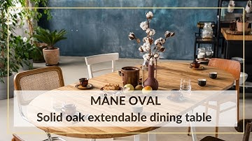 MÅNE OVAL - Solid oak extendable dining table