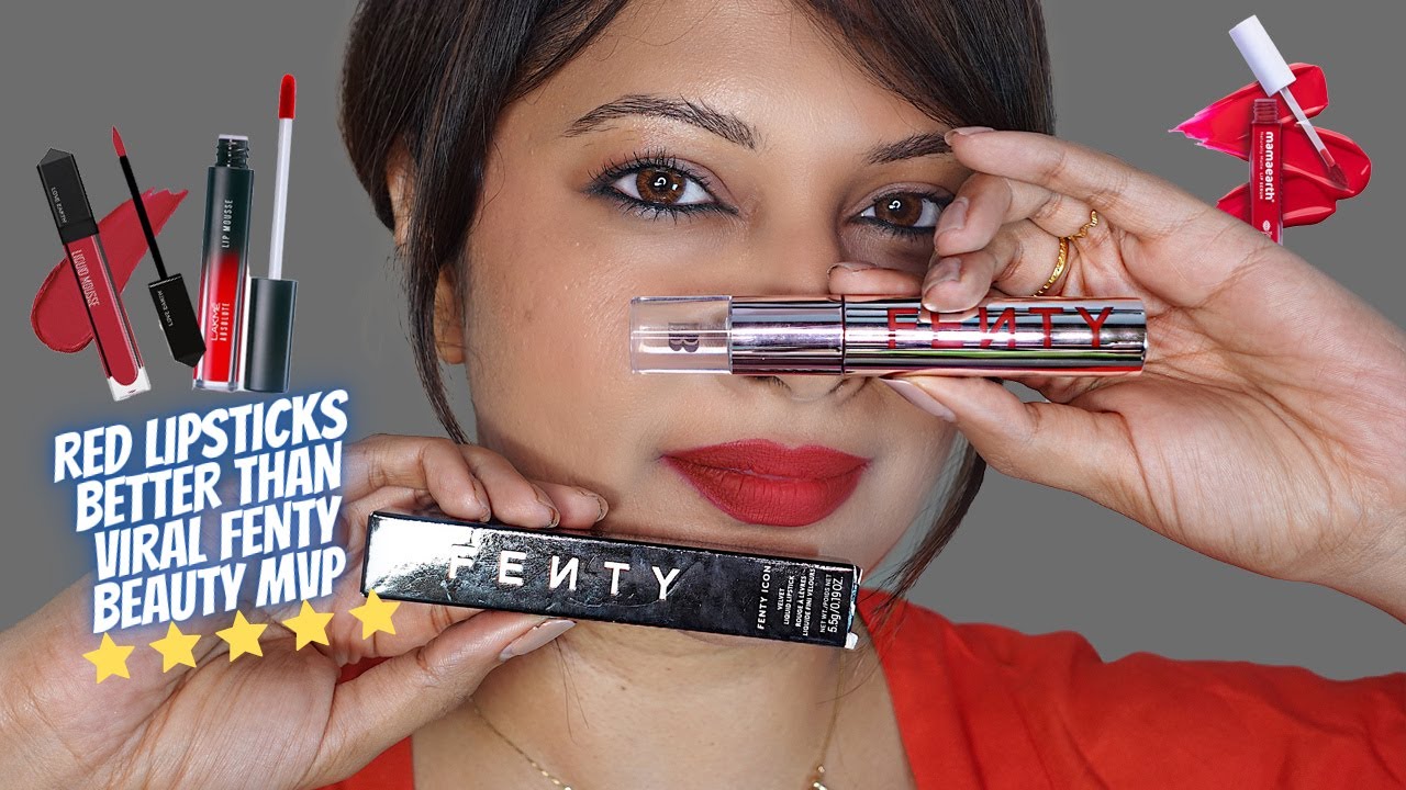 Top 8 Red lipsticks better than Fenty Beauty MVP icon velvet! Dupes +  swatch - best of 2023 