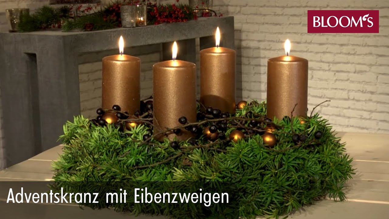 Adventskranz mit Eibenzweigen | Weihnachtsdeko | christmas decoration |  BLOOMs Floristik
