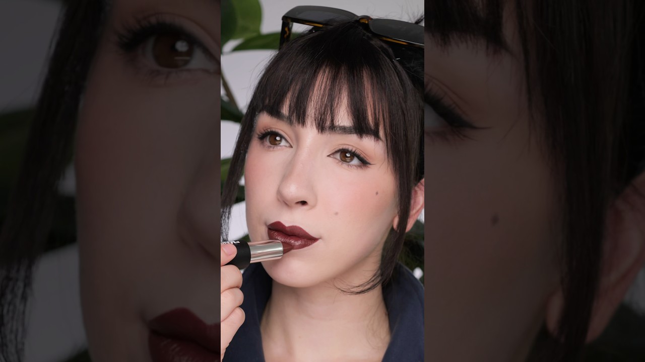 Коричневая помада на осень❤️ С макияжем от Mario Super Satin Lipstick в оттенке Central Park