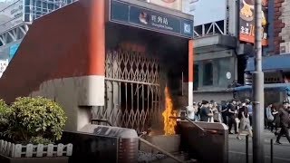 Radical protesters destroy MTR stations in Hong Kong