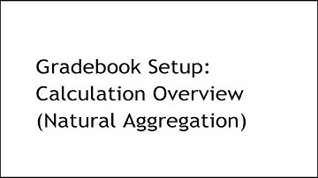 Moodle Gradebook Setup - Natural Aggregation