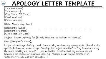 [LETTER TEMPLATE] How To Write An Apology Letter Step by Step Guide | Writing Practices