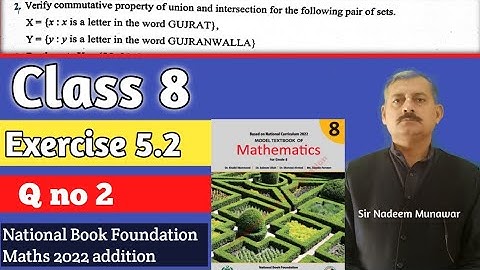 Class 8 Exercise 5.2 Q no 2 Ex 5.2 commutative Law in Urdu Hindi NBF Maths  sir Nadeem Munawar