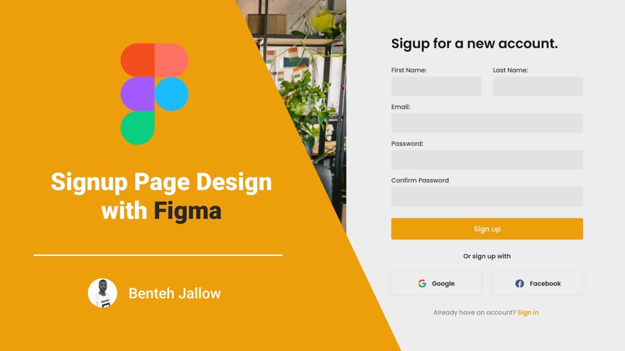 How to design a Signup Page using Figma - YouTube