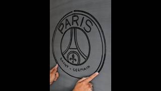 Paris Saint Germain PSG logo two hand drawing #psg #parissg #parissaintgermain #ucl #twohandsdrawing